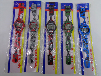 Yiwu children's plastic toys fashion small gifts camouflage bauhleite watch stall source manufacturers direct