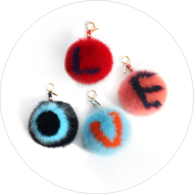 Fengfan fur is a hot style fox ball letter fashion bag.