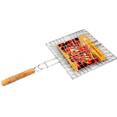 Stainless steel grilling.net gritting fish gripper with handle roasting gear