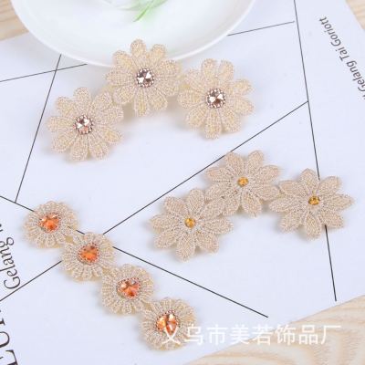 Limited time promotion Korean lace flower group bangs paste magic paste hair paste lovely lace bangs paste girl style