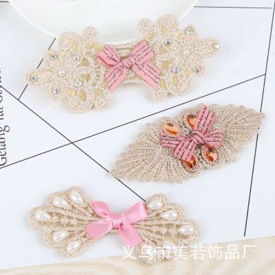 Time limit promotion Korean lace dot diamond bow bangs stick magic stick hair stick lovely lace bangs stick