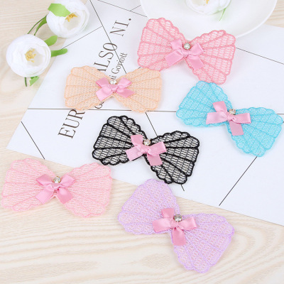 End of the year promote Korean lace bow bangs stick magic stick hair stick 6 color girl band bangs stick