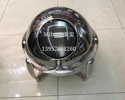 Hotel breakfast furnace round stainless steel buffet furnace top grade stainless steel food furnace