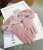 Korean version of the new touch screen five-finger cashmere striped multi-layer bow thickened gloves warm gloves