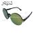 Trendy round-framed sunglasses trend paired with mercury mesh sunglasses 8204