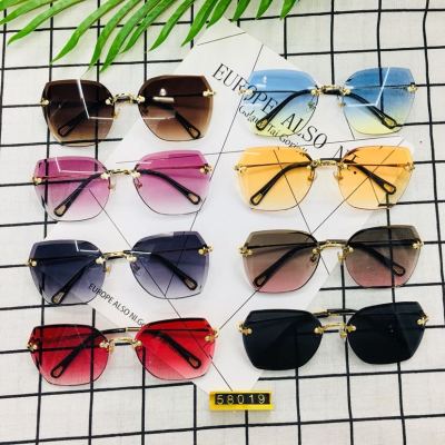 High-end frameless diamond cutouts for women's sunglasses