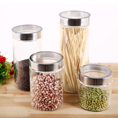 Food storage jar glass jar grain storage jar round storage jar