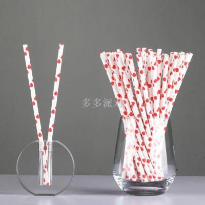 Eco - friendly blue striped paper straw colorful paper straw wedding party birthday creative paper straw