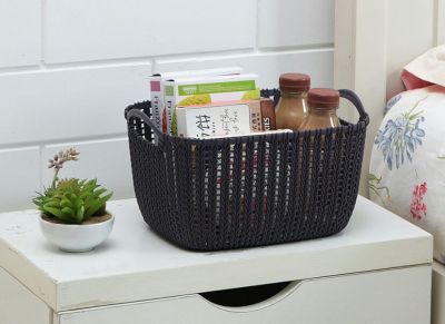 H01-1194 Medium Rattan Storage Box Woven Basket Storage Box Fruit and Vegetable Storage Box