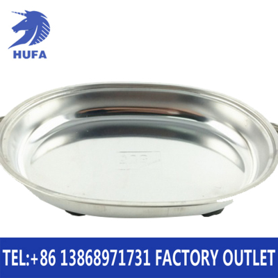 Stainless Steel Egg-Shaped Buffet Plate Glass Cover Egg-Shaped Fast Food Plate Stove Four-Corner Foot Plate