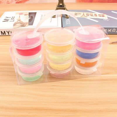 SlimeCrystal clay color mud set DIY jelly mud mud slush a box of 12 color transparent Slime