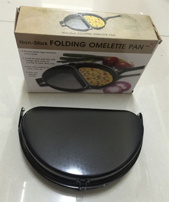 Factory spot black folding omelet pan non-stick cripan outdoor folding pan
