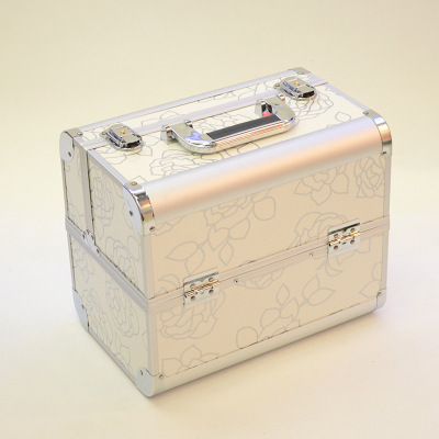 Aluminum makeup box tattoo manicure kit hand - by eyebrow makeup and makeup box double open multi - layer makeup box