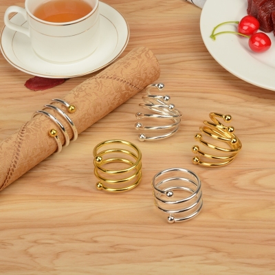 Hotel supplies  decoration western food button napkin ring napkin ring European alloy napkin ring gold