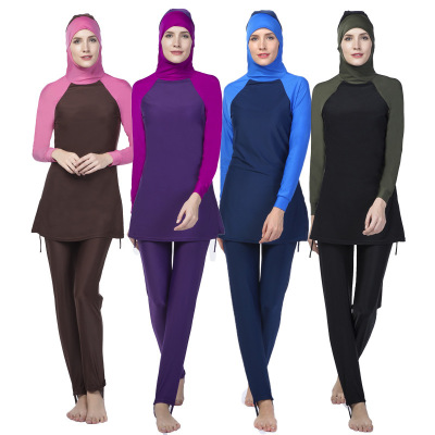 New one-piece swimsuit for middle eastern ladies conservative hooded beach Muslim bathing suit