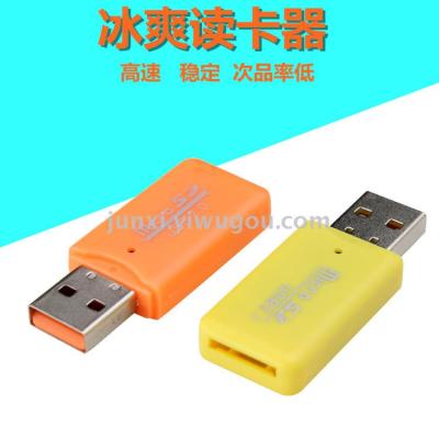 Ice cool card reader TF card /MICROSD card/mobile memory card high-speed 2.0 multi-function card reader wholesale