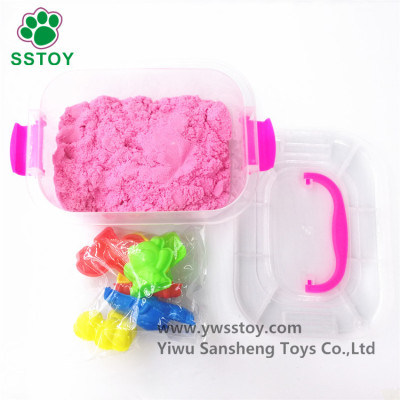 Space sand manufacturers wholesale custom 1kg with air cushion transparent box color sand clay puzzle power sand
