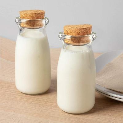 100ml wooden pudding bottle with plastic cover wishing bottle lucky bottle yoghurt glass bottle
