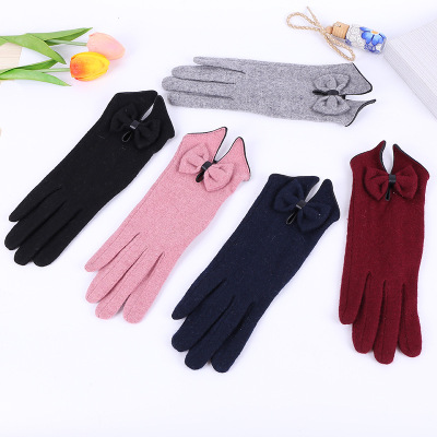Winter New Outdoor Cycling Warm Gloves Cashmere Women's Clothing Gloves Finger Gloves Factory Wholesale