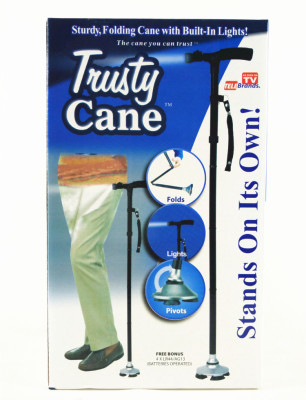 TV hurtrusty cane with a light stick five expansion foldingold man tumbler fantastic aluminum alloy