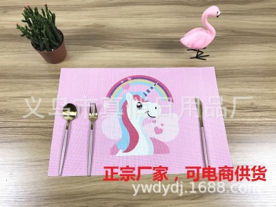 Unicorn series tesla table mat, color printing table pad, PVC table mat table pad power supplier