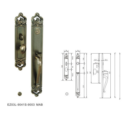 Zinc alloy for villa door locks (ez03l-9041s-9003-mab)