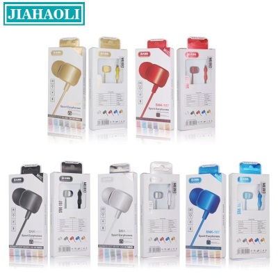 Jhl-re029 in-ear headphone cable with a 3.5mm microphone earplug is a popular style of mobile phone personal appearance.