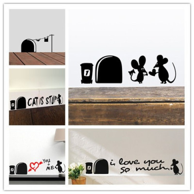 Rat hole decorative wall stickers, creative home stickers, living-room TV background wall stickers