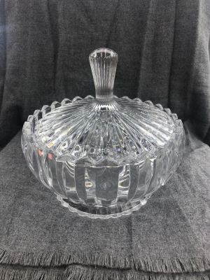 The extra large candy jar with cover glass fruit bowl tanks glass crystal furnishing articles
