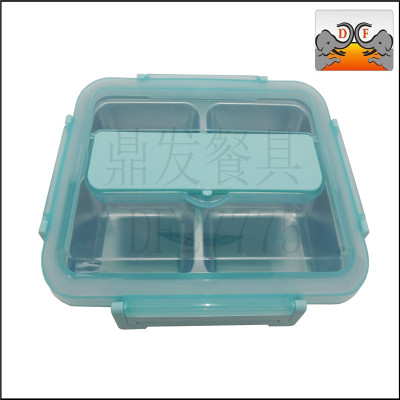 DF27775 dingfa stainless steel kitchen supplies tableware 304 square meal box