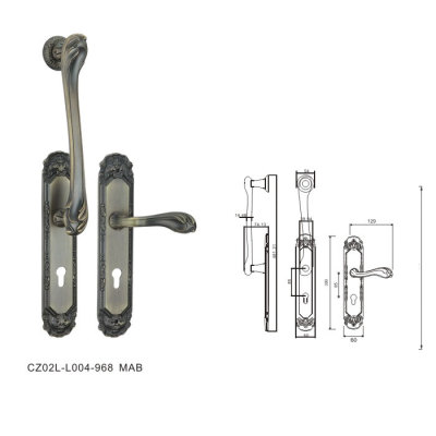Zinc alloy material for villa door lock (cz02l-l004-968-mab)