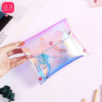 1358 laser cosmetic bag contains large capacity, multifunctional and simple cosmetic bag, portable Korean lovely girl soft girl