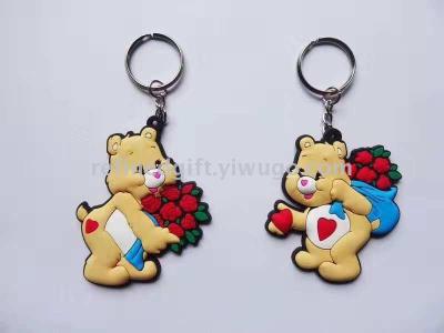 Creative PVC card ventilation animal valentine gift keychain refrigerator stickers can be customized