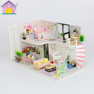 Hoomeda-DIY DIY Cottage Toy Creative Building Model Birthday Gift Anna's Pink Melody Factory Wholesale