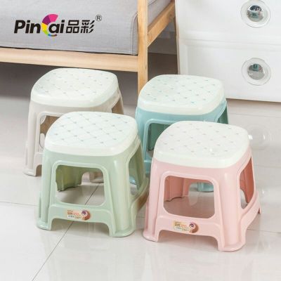 J35-4032 Small Two-Color Square Stool Stool Stool Dining Stool Chair Dining Chair Plastic Nordic Color