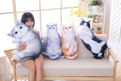 Express it in simulation of 3 d 3 d naughty cat doll pillow plush toys