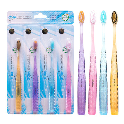 Factory Wholesale Korean Crystal Toothbrush Ultra-Fine Soft Bristle Single Pointed Brushed Brush Silk Antibacterial Oral Toothbrush