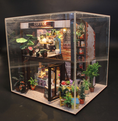 Hoomeda-DIY DIY Cottage Handmade Building Model Birthday Gift Time Coffee House