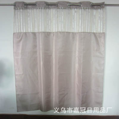 Top - grade polyester diamond mesh yarn splicing through rod ring hotel small curtain foreign trade ordering manufacturers direct sales