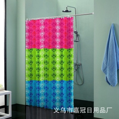 Soft home decoration cloth small curtain dazzle printing polyester bathroom curtain waterproof thickening mildew resistant foreign trade order