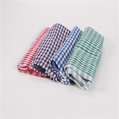 Yarn - dyed plaid cotton Yarn oil absorbent polyester cleaning cloth 100 clean cloth wholesale