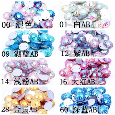 16mm 100/40pcs/lot Resin Rhinestones For Jewelry Making Decoration Sew On Cabochons Round Flatback Glue On Beads