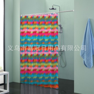 Fashionable pop color printing polyester small curtain waterproof thickening mildew proof small curtain wholesale