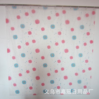 Bathroom supplies foreign trade Bathroom partition PEVA shower curtain color chrysanthemum shower curtain