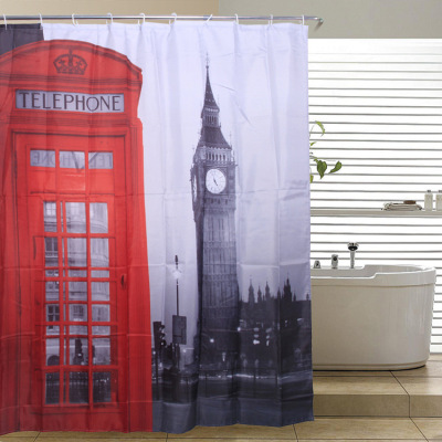 European London street vintage red phone box polyester small curtain waterproof thickening environmental protection
