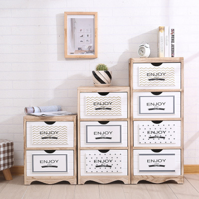 Wholesale Creative Nordic Style Simple Solid Wood Furniture Bedside Table Drawer Storage Cabinet Locker Chest of Drawers