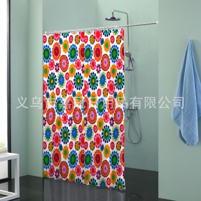 European idyllic floral print polyester small curtain waterproof thickening mold proof daily necessities