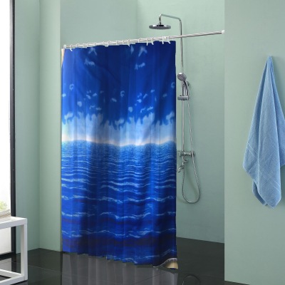 Manufacturer sells blue ocean series bathroom curtain