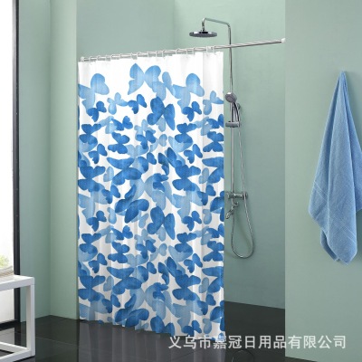 Beautiful butterfly printing pattern polyester small curtain waterproof thickening mouldproof foreign trade small curtain