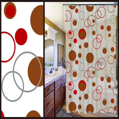 PE shower curtain pattern of a variety of choice circle pattern to support custom-made